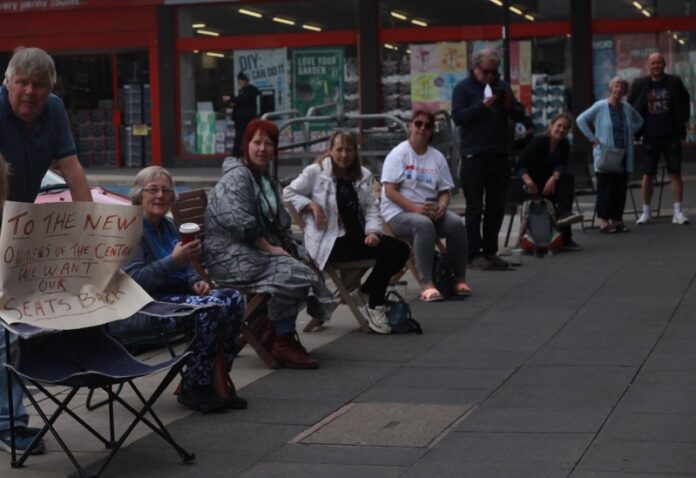 bramley shopping centre seats protest